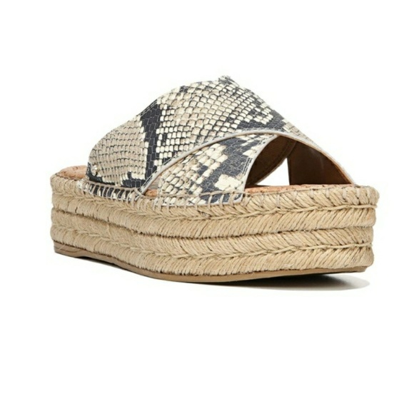 snakeskin platform sandals